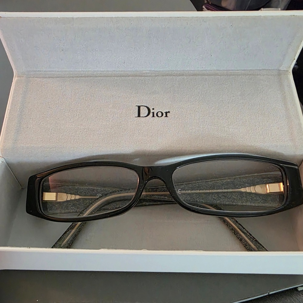 Vintage Christian Dior CD3189 EIB Black Glitter Eyeglass Frames
